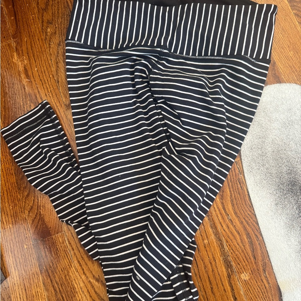 lululemon athletica Black and White Striped Pants